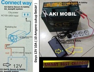 Cas Aki Mobil 12v 10A  Charger AKI Mobil 10 A  Smart Fast Charger