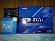LGA1700腳位 ITX半套電腦 H670m-ITX／ax＋i3-13100F