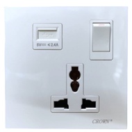 Crown CE 13A Universal Switch Socket with USB CE5903USB