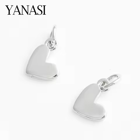 4PCS 9*9MM Heart Charms Pendants 18K Gold/Rhodium Color Brass Jewelry Making Materials Wholesale Acc