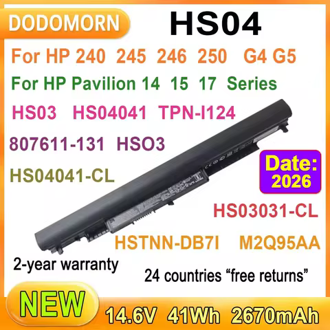 New HS03 HS04 Laptop Battery For HP 807611-131 807956-001 807612-421 HSTNN-LB6U 15-AY039WM 14 17 TPN