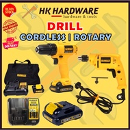 DEWALT DRILL MACHINE IMPACT BATTERY CORDLESS & ROTARY DRILL | MESIN DRILL BATERI & ELEKTRIK | CHARGE