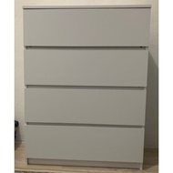 Chest Drawer 4 Tier White Oak Color Almari Baju Wardrobe Putih Ikea MLAM Kabinet baju Storage Cabinet Wonderful Perabot