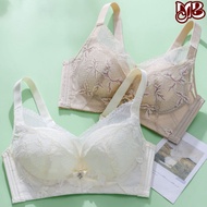 Momo 34-42BC Plus Size Deep V Comfortable Frameless Push-Up Bra Breathable Sexy Lace Underwear Women