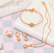 PERHIASAN ANAK 1 SET EMAS MODEL BUNGA PERMATA XUPING