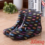 รองเท้าบูทกันฝนหัวต่ำสำหรับผู้หญิง 1 คู่ แฟชั่นครัวสุภาพสตรีรองเท้าฝนรองเท้าน้ำพีวีซีจำเป็นสำหรับวันฝนตก