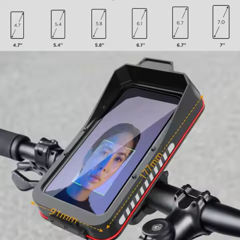 Waterproof Motorcycle Bicycle Phone Holder Quick Lock Handlebar Stand For 4.7-7.0" iPhone 17Pro Max 