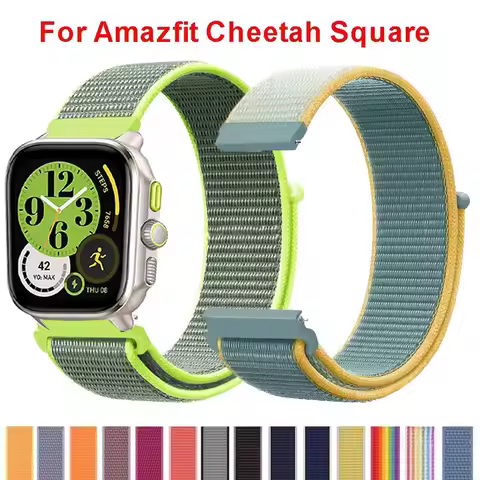 20mm 22mm Nylon Loop Strap For Amazfit Cheetah Square elastic Sport For Active 2/Cheetah Round/Cheet