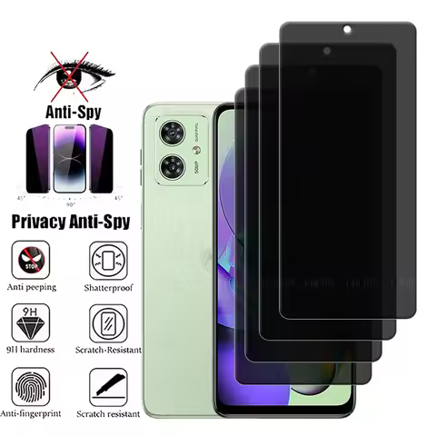 4Pcs For Motorola Moto G54 Glass Moto G54 Screen Protector Cover Protective 9H HD Anti-Spy Privacy T