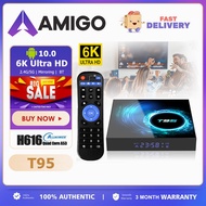 T95 Android Tv Box 4K 5G wifi box 2023 Android 10 Allwinner H616 2GB RAM 16GB ROM 6K HD Smart TV Box for old tv