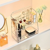 1PC mirror cabinet storage box PET transparent bathroom dressing table lipstick cosmetics storage box desktop organization storage box