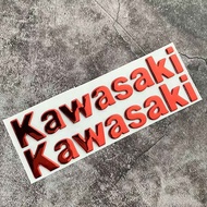 2pcs Stiker Emblem Kawasaki 3D Untuk Tangki Bensin Motor Stiker Timbul Emblem Logo Kawasaki
