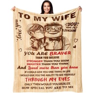 Mothers Day Blanket Gifts for Wife from Husband - Wedding Anniersary Romantic Gifts for Women - Wife