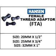 HANSEN FTA / HANSEN Female Thread Adaptor / HANSEN FEMALE THREAD ADAPTOR / HDPE PP NYLON 6 PE MATERI