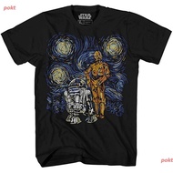 Men's And Women's T-Shirt STAR WARS C-3PO R2-D2Funny Gogh Starry Night Droids Adult Tee Graphic S-5X