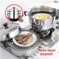 OW Steamer 3 Layer Siomai Steamer Stainless Steel Cooking Pot Kitchenware COD