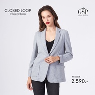 GSP womans Jacket Closed loop French Recycle แจ็คเก็ตผู้หญิง เข้ารูป สีเทา P9XVGY