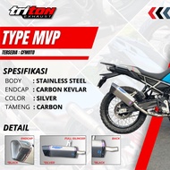 Slip On CF Moto MT 450 Exhaust CF Moto 450 Original Triton Type MVP Endcap Carbon Kevlar Cool Sound