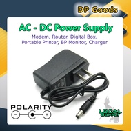 AC /DC 5V 6V 9V 12V 24V 2A 1A Power Supply Adaptor US Flat CCTV Modem Router Charger BP Monitor