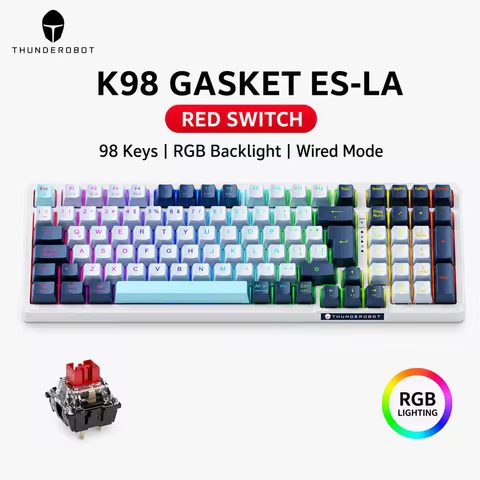 THUNDEROBOT K98 Wired Mechanical Keyboard RGB 98% Compact TKL Layout Hot-Swappable Gaming Keyboard F