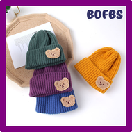 BDFBS หมวกชุดเด็กวัยหัดเดินอบอุ่นฤดูหนาวหมีหมวกถักของเด็กฤดูใบไม้ร่วง,หมวกเด็กผู้หญิงสีทึบน่ารักการ์ตูนเด็กถักหมวกสีเทา