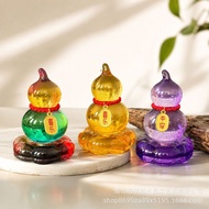 Crystal Rotating Gourd Ornaments Fulu Peace Joy Rotating Base Rotating Gourd Glass Water Drop Gourd 