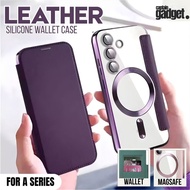 Flip Cover Leather Magsafe Samsung A55 A56 A36 A15 A16 A17 A35 Flip Cover Magsafe Premium Magnetic L