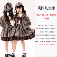 Hot  Halloween Childrens Costume Movie Detective Sherlock Holmes Conan Cos Costume Detective Outfit