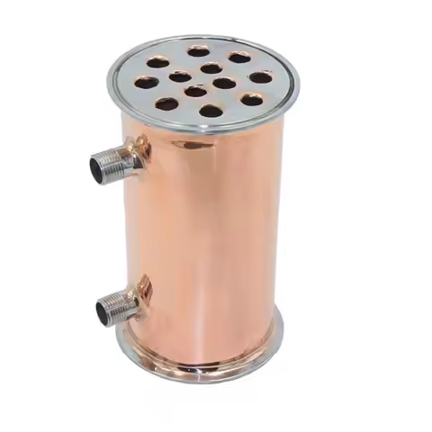 4"102mm OD119mm Copper Condenser, Dephlegmator, Reflux, Distiller Condenser. 200mm, 12 pipes . Coppe