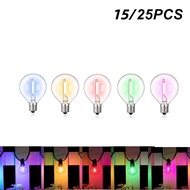 15/25pcs G40 Multicolor Led Replacement Bulb Colored Filament Bulb 1W E12 RGB Mini Ball Lamp For Str