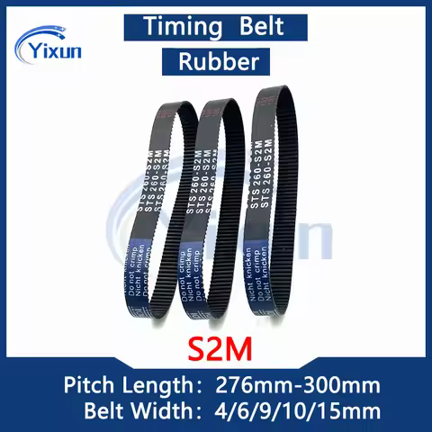 S2M Rubber Timing Belt Length 276 278 280 282 284 286 288 290 292 296 298 300mm Width 4/6/9/10/15mm