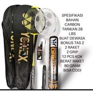 1 hour CARBON RACKET PACKAGE YY VIKTORlining BONUS 12PC KOK 2PC GRIP