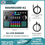 SOUND CARD K1 LIVE AUDIO MIXER BLUETOOTH PC VIDEO RECORDING BROADCAST - SM SOUND