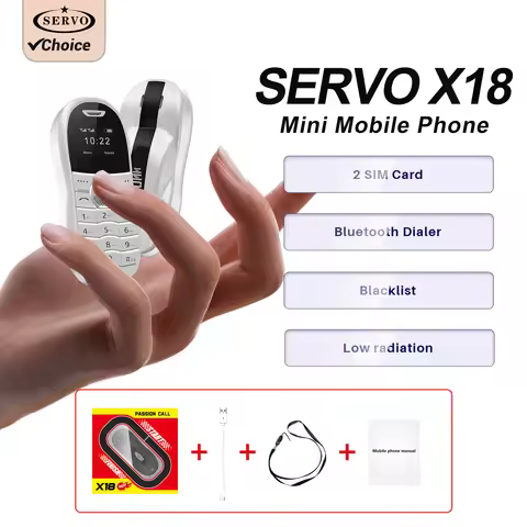 SERVO X18 Super Mini Feature Mobile Phone 2 SIM Standby Speed Dial Auto Call Record Blacklist Mini B
