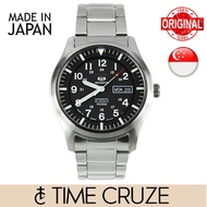 [Time Cruze] Seiko 5 Sports SNZG13J  Automatic Japan Made Analog Stainless Steel Black Dial Men Watch SNZG13 SNZG13J