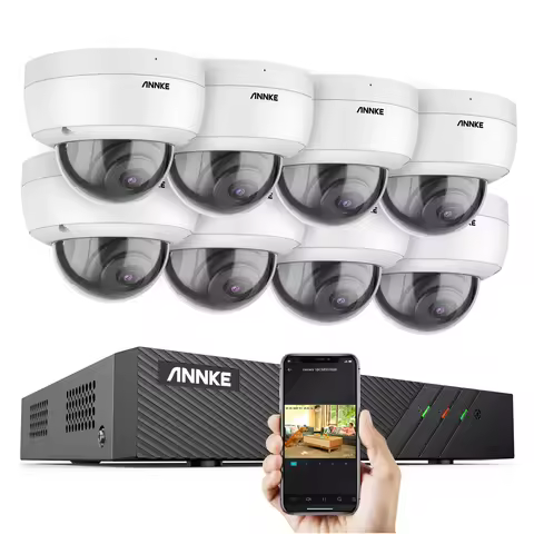 ANNKE 8CH 5MP POE Video Security System H.265+ 6MP NVR Recorder With 5MP 4X Waterproof Surveillance 