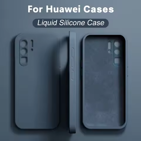 Luxury Liquid Silicone Case For Huawei P30 P40 P50 P20 Pro Lite Shockproof Cover For Huawei​ Mate 20