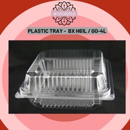 GO-4L BX H61L Plastic Tray with lock {50pcs} / Bakery Disposable Food / Single Egg Tart Box / Bekas 
