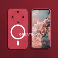 Huawei Honor X9b /Honor X50 5G /Honor Magic6 Lite 5G Phone Case Candy Color Matte Circle Wireless Charging Soft TPU Case