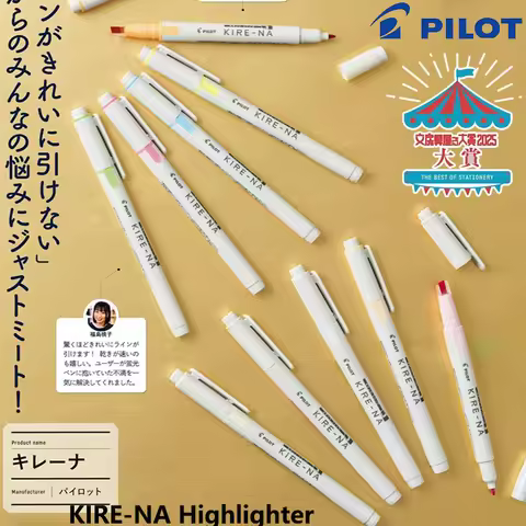 Pilot 2-in-1 Highlighter Marker Pen KIRE-NA Soft Dual-Tip Smooth Glide Quick Dry No-Smudge Study Not