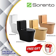 SORENTO WC SRTWC8152-RL / RG / GY / BL 10" One Piece Bathroom Water Closet Washdown with Rimless Flu