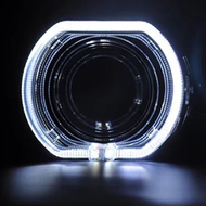 Shroud BMW 2.5 ini angel aur crystal premium Lampu Daymaker Projie Running LED 3.5 Inch Lampu Utama