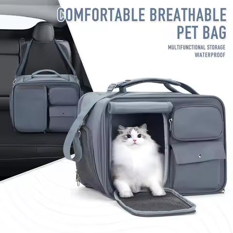 Pet Carrying Bag，Pets Travel Bag, Carrier for Cats and Puppies up to 7 kg, Foldable Travel Bag, Mesh