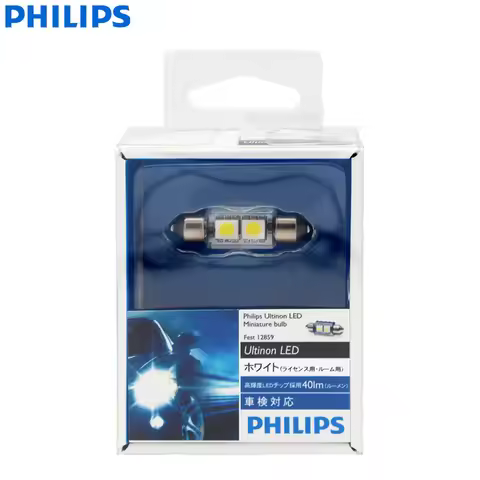 Philips Ultinon LED Fest 36mm 37mm 38mm C5W Festoon 12859 6000K Cool White 2x LED Chips Car Turn Sig