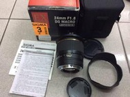 [保固一年] [高雄明豐]  公司貨Sigma 24mm F1.8 EX DG For Canon 公司貨