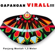 Layanga Gapangan Pegon Aesthetic Layangan 1 meter 1.5 meter layang Gapangan Pegon Ceper Hanya Rangka