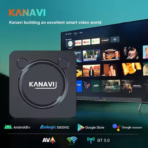 KANAVI Amlogic S905W2 Android 13 4K HDR10 Android Smart TV Box 2.4G &5.8G Wifi Bluetooth 5.0 Chromec