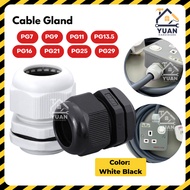 PVC Cable Gland w/Oring IP68 Waterproof PG7 PG9 PG11 PG13.5 PG16 PG19 PG21 PG25 PG29 White Color Bla
