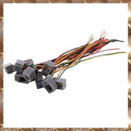 (TIPM) 10 Pcs 616E 4P4C RJ9 Female Telephone Connector Adapter w 4 Wires 8cm