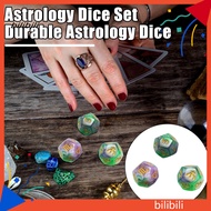 BIL Astrology Dice Set Future Prediction Dice 12-sided Zodiac Dice Set for Astrology Game Glitter Acrylic Lucky Dice Toy for Tarot Cards Divination Southeast Asian Buyers'